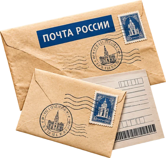 Заказные письма с марками и квитанцией